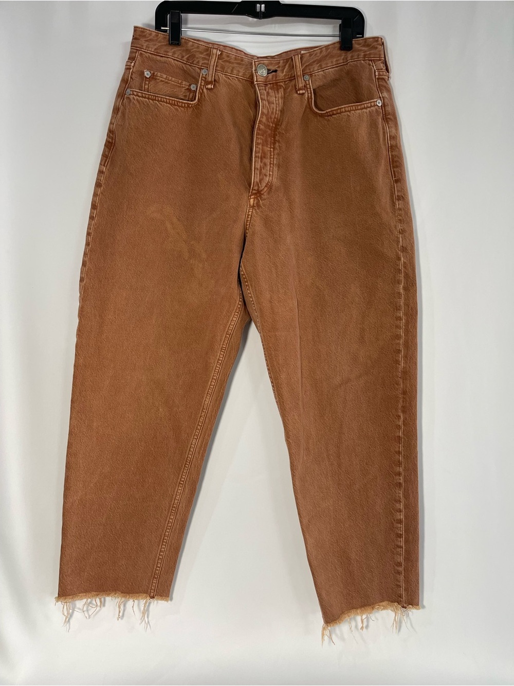 rag & bone Alissa high rise barrel Jean honey brown women’s raw hem button fly